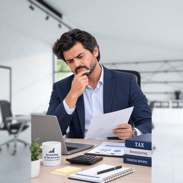 Business professional considering software solutions