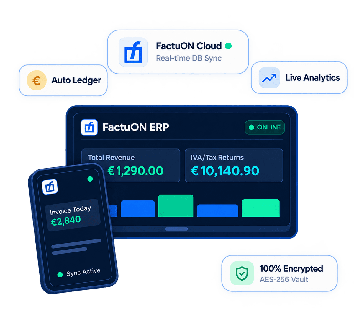 Cloud based accounting software dashboard mockup