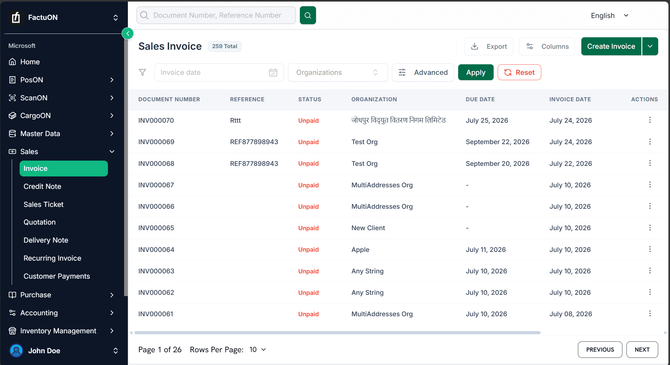 Sales Invoice
