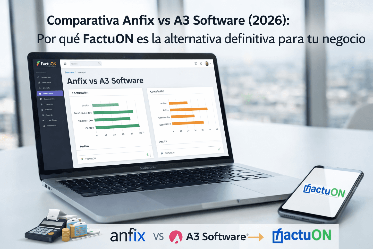 Comparativa Anfix vs A3 Software (2026) | Alternativa con FactuON