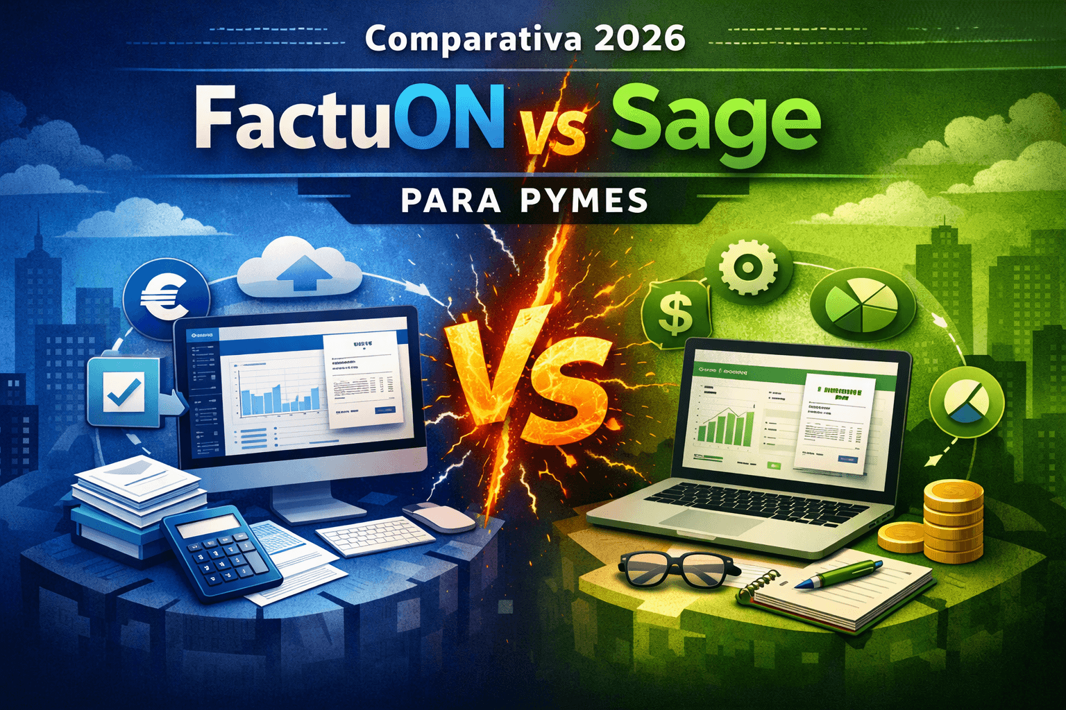 Comparativa a fondo de FactuON vs Sage para pymes en 2026