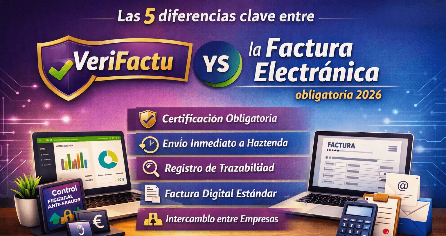 Las 5 diferencias clave entre VeriFactu y la factura electrónica