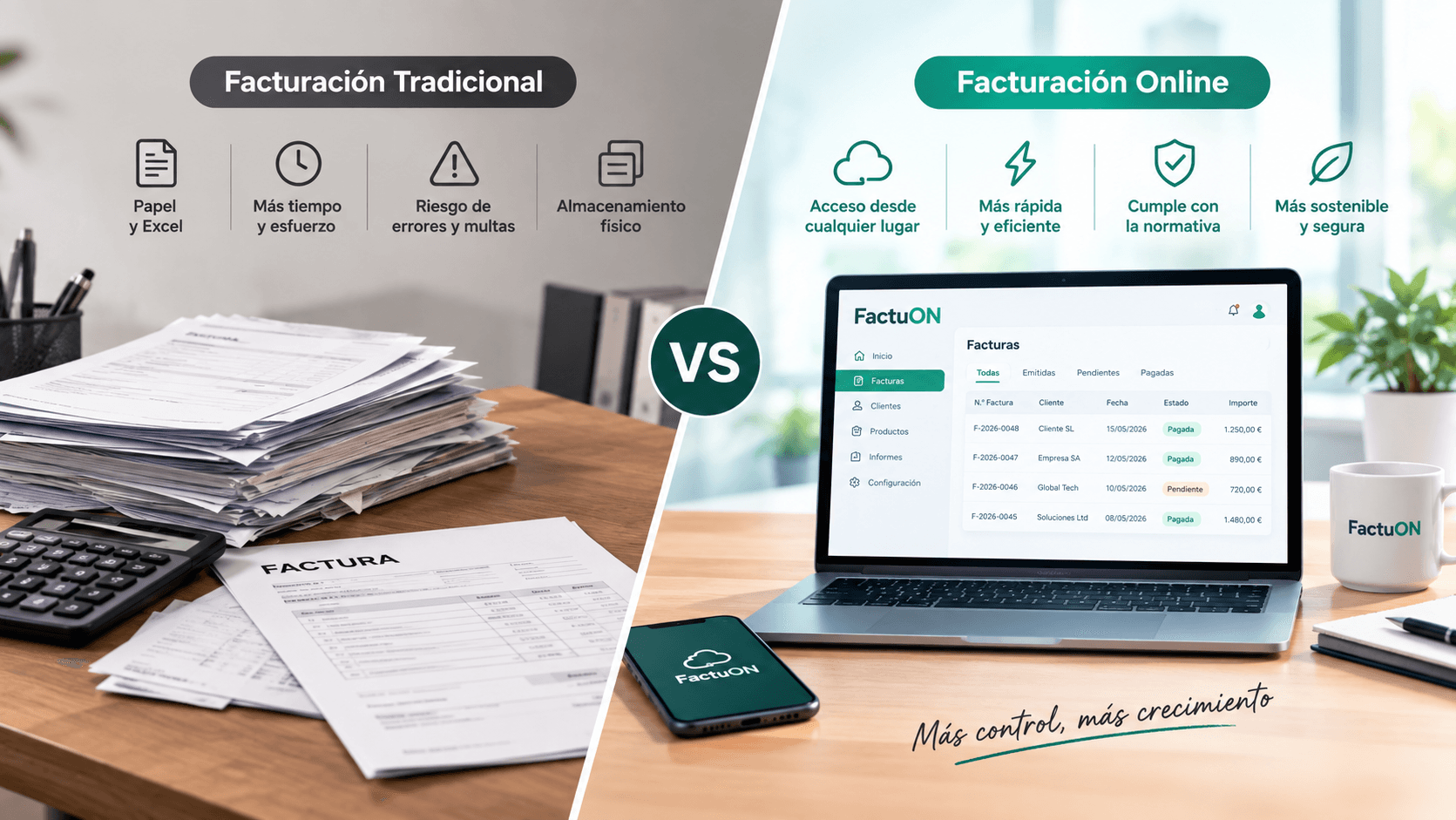 Facturación online vs tradicional: Diferencias y Ventajas 2026
