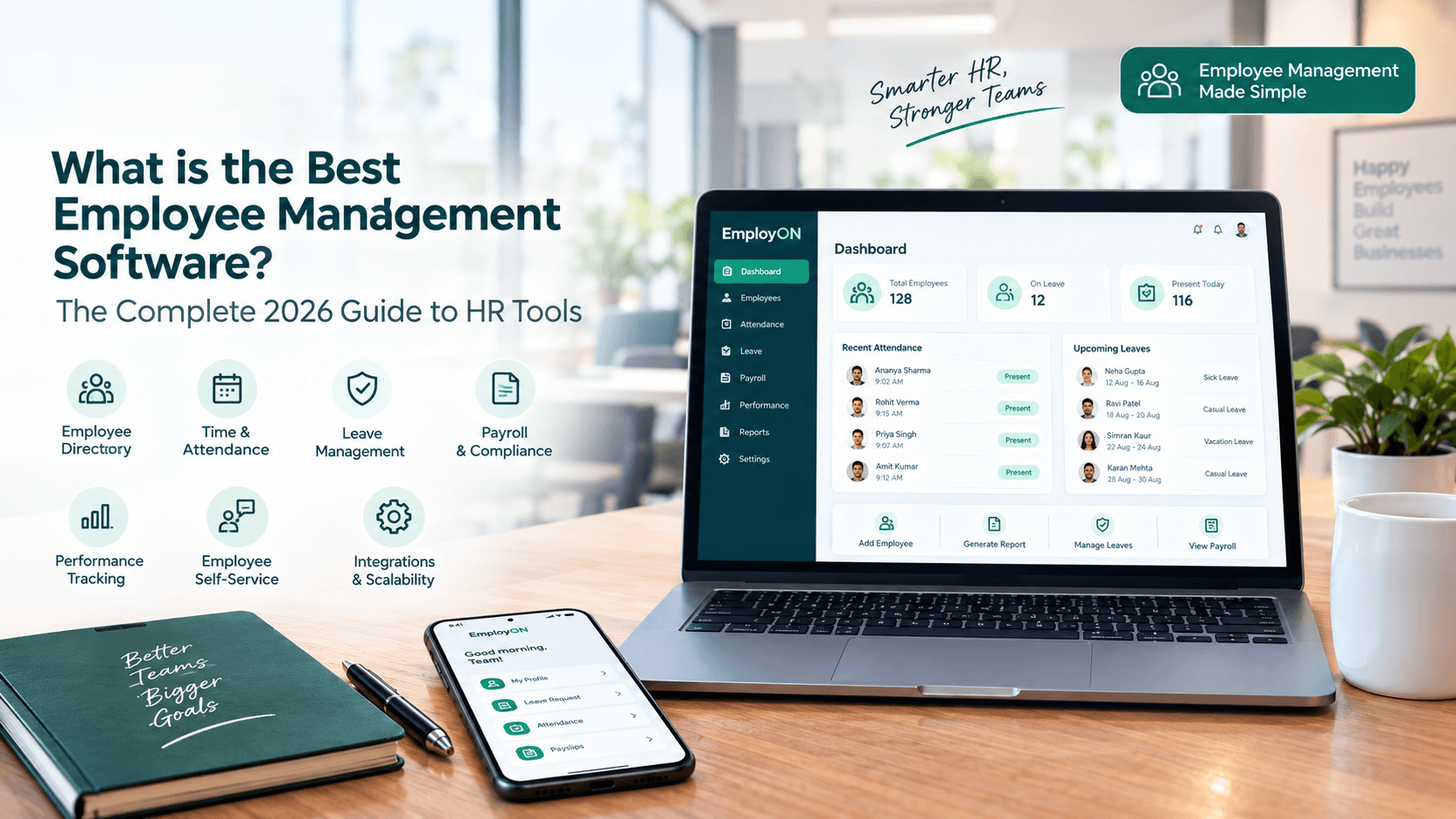 Best Employee Management Software for HR in 2026:EmployON Guide